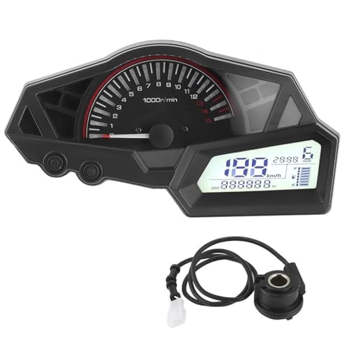 Velocímetro Odómetro Motocicleta Velocímetro para Motocicleta Odómetro Indicador De Velocidad Y Combustible Indicador De Nivel Bajo De Aceite Alarma Intermitente para Ninja 300