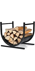 Range-bûches Métal Motif élan - 46x33x46 Cm - Capacité 30 Kg - Pour Intérieur/extérieur