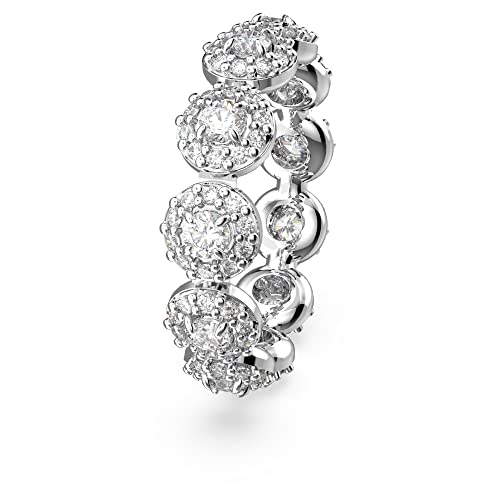 Swarovski Anello Una Angelic, Taglio Round, Bianco, Placcato Rodio - 3
