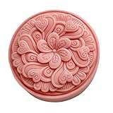 Peacock Feathers DIY Soap Mold, Round Silicone Molds for Natural Soap, Scented Candle Wax,Cake,Aroma Plaster Diffuser Mould