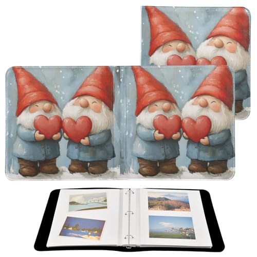 Álbum de Fotos Autoadhesivo DIY Scrapbook Álbum Valentine Gnomos Corazones 3 Anillos Binder Libro de Fotos 40 Páginas 8x10 para Recuerdos miniatura 2