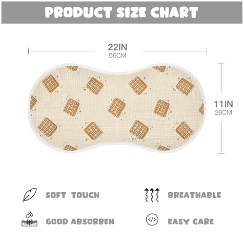 J JOYSAY Biscuits Beige Baby Burp Cloths for Boys Girls Large 22''x11'' Cotton 4 Layer Baby Spit Up Cloth for Baby Drool one sizex12