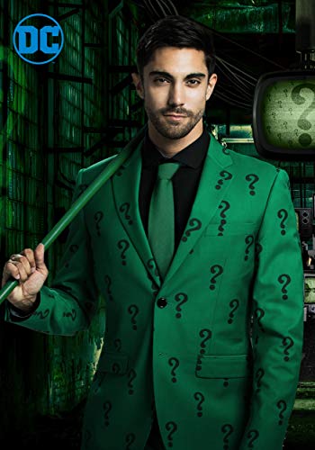 DC Comics The Riddler Suit Jacket for Men, Includes Green Blazer & Tie for Comic Con Cosplay, Halloween, & Dress-Up2