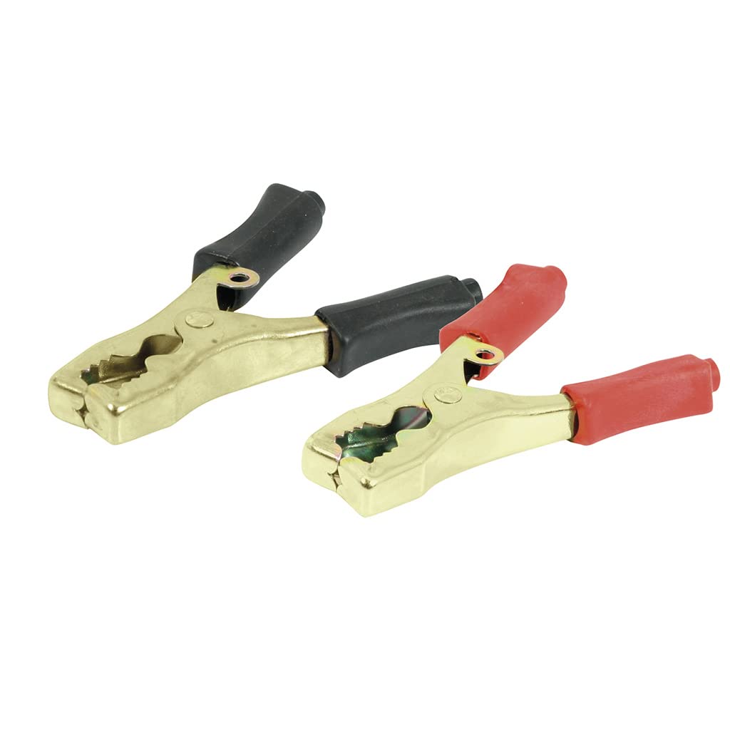 Lot De 2 Pinces Crocodile 12V 120A - Rouge Et Noir - 160mm - Pour Câbles De Démmarage Auto/Moto