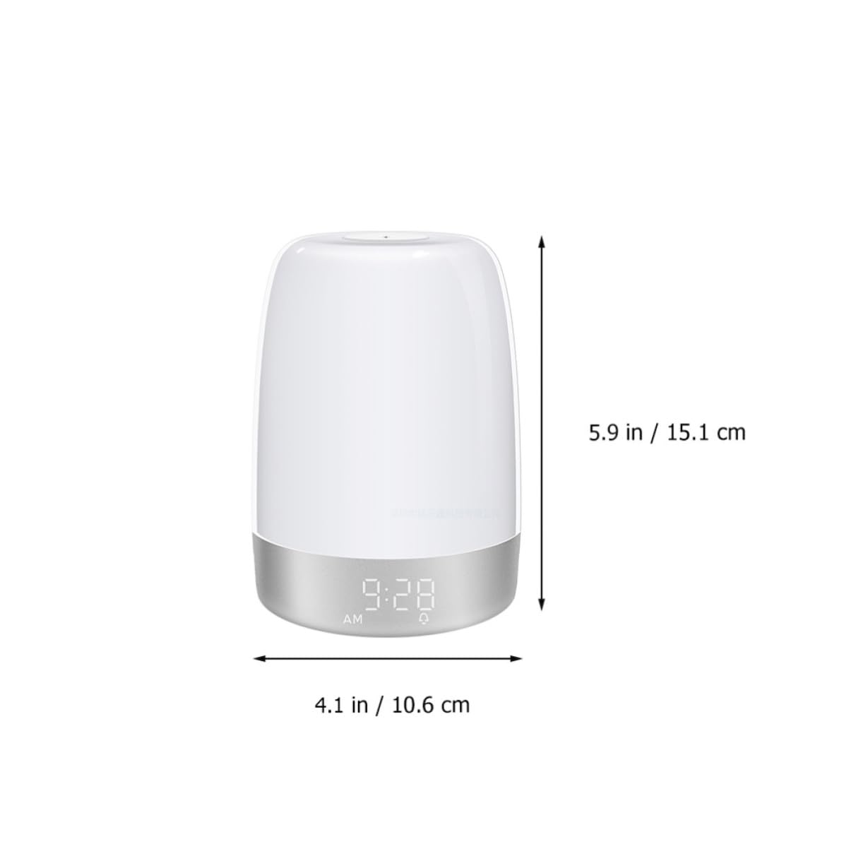 STOBAZA Lampe de Réveil LED Blanche Lumière Ambiante Colorée et Simulation D'aube, Minuterie Tactile pour Chambre, Veilleuse de Chevet Multifonction en Abs et PC