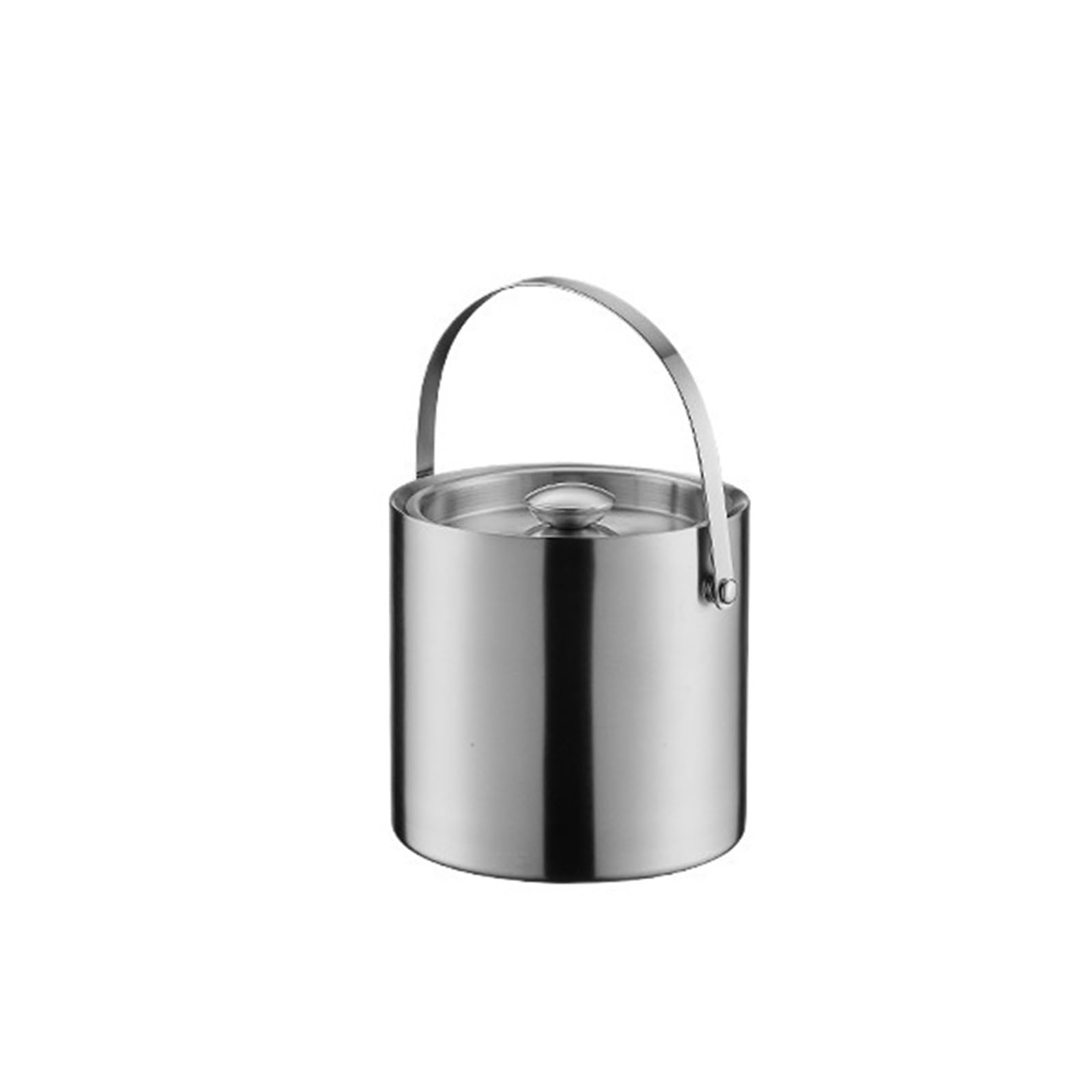 Lijiaxiuyc-101 ice bucket Stainless Steel Double Layer Ice Bucket With Lid For Cocktail Bars, Freezers, And Wine champagne bucket(Large)