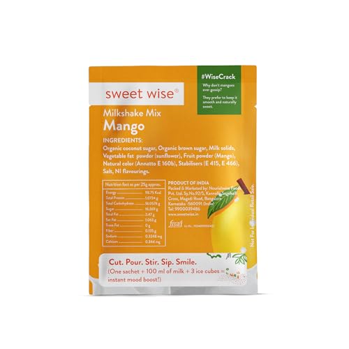 Image of Sweet wise Mango Milk shake -125gm| Natural Powder| No refined sugar| No Artificial Preservatives