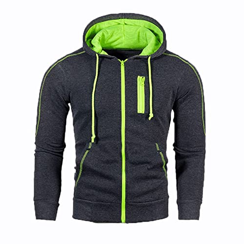 Zipper up Hoodies for Men Cardigan Long Sleeve Solid Color Jackets Fall Casual Hooded Sweatshirts Cozy Outwear Coat2