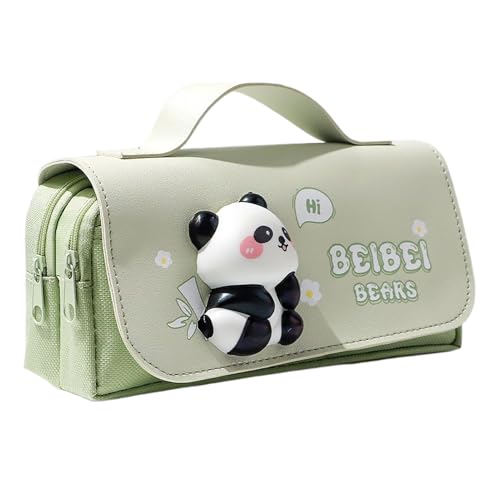 Estuche de lápices para niñas, estuche de lápices de panda con capacidad para aula, organizadores de almacenamiento, portalápices para material escolar suministros de oficina mujeres niñas niños