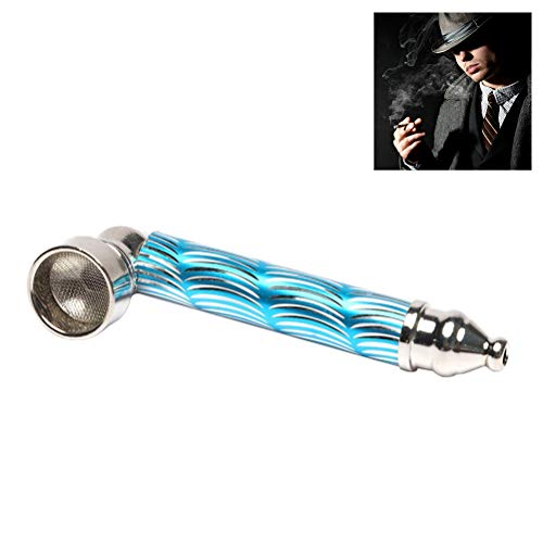 Ysoom Pipa per Tabacco, Pipa in Metallo, Fumatore, Pipa per affumicatura in Metallo con 5 filtri in Acciaio Inox per Pipa e Erbe