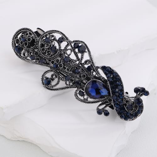 Pince à cheveux paon vintage pour coiffure de mariage et soirée chic