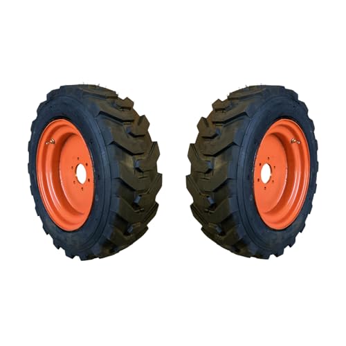 Pair of 2-27X8.50-15 Forerunner SKS-5 Tires on Wheels/Rims (6 lug) for some Kioti Tractor Fronts-CK35 & more -6 PLY -27-8.5-15 (4.75\" lug pattern)