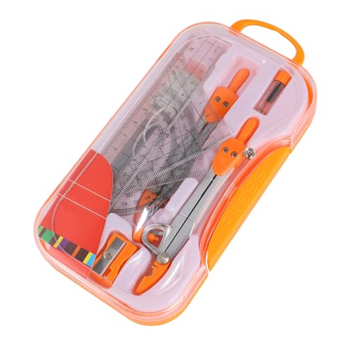 Veemoon 1sets Student Geometry Math Tool Set Drawing Compasses Ruler Protractor and Accessories for Classroom Drawing and Exams Random Colors