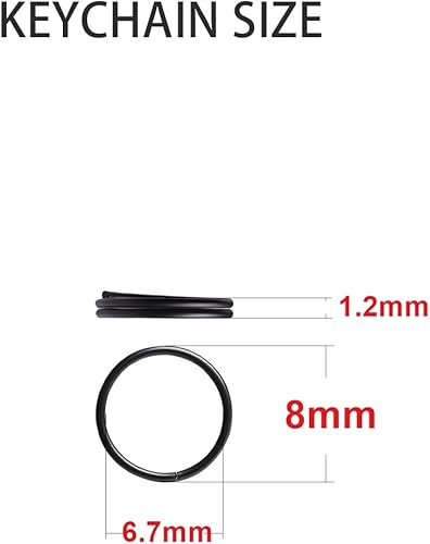 Miniatura 2 de 200 piezas de mini anillo de salto dividido de 0.315 pulgadas con doble bucles, pequeños anillos redondos de metal negro, conectores para hacer