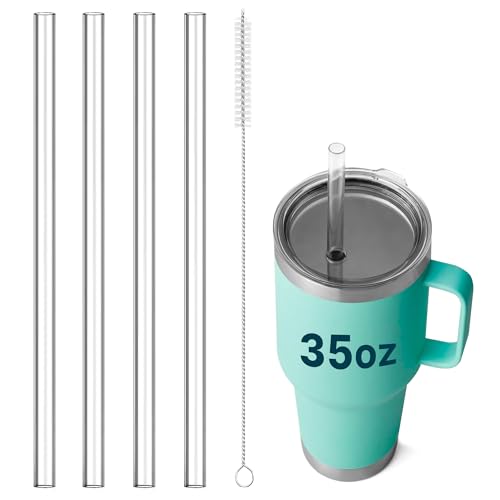 Bluwing Replacement Straws Reusable for YETI Rambler 35 OZ Tumbler(4 Pack)