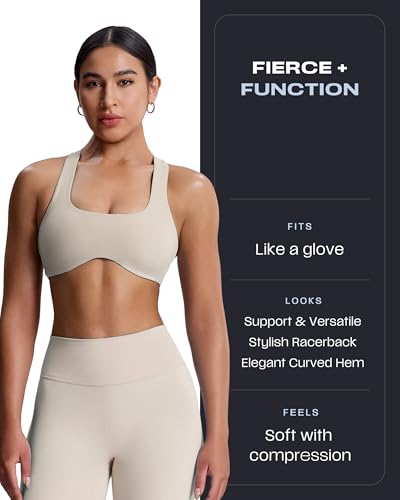 Image of Aoxjox Define Sculpt Racerback Sports Bra | women's workout fitness yoga crop tank, breathable fabric, 4-way stretch, moisture-wicking, gym essential