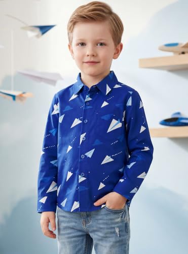 Image of Boys Hawaiian Button Down Shirt, Pure Combed Cotton Short Sleeve Size 3-15Y | Pure Combed Cotton, Smooth 60s yarn, Tagless Label, Pilling-Resistant, Shrink-Resistant, Fade-Resistant, Machine Washable
