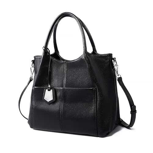 Genuine Leather Tote Bag for Women - Large Capacity Work Top Handle Purse Adjustable Crossbody Bag