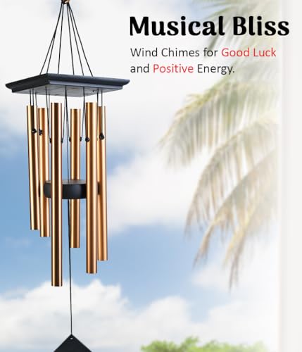 Image of ZAICUS Metal Wind Chime for Home Entrance, Outdoor Wind Bell with Tree of Life Pendant, Hanging Wind Chimes for Garden, Balcony & Patio Decor