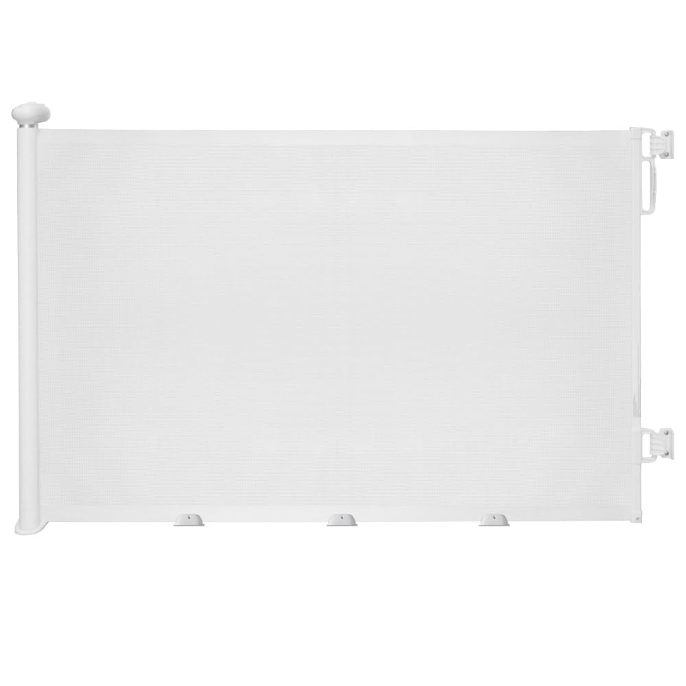JUPIHOP Cancello retrattile per scale senza foratura e foratura, per neonati e cani, fino a 300 cm, bianco, cancello estensibile per interni, cancello di sicurezza per bambini, barriera per scale per