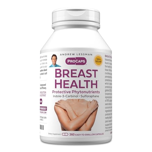 ANDREW LESSMAN Breast Health 360 Capsules - Provides Protective Compounds for Natural Support of The Delicate Tissue of The Breast, with Indole-3-Carbinol, Sulforaphane, Green Tea Extract, and More