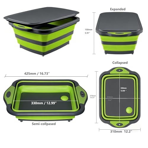 Tabla de Cortar Plegable 3 en 1 para Camping Gris miniatura 6