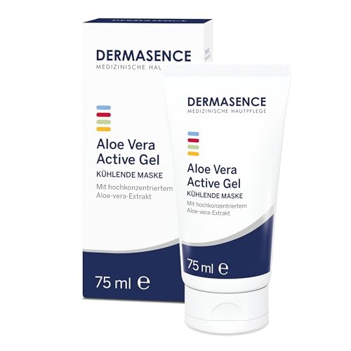 DERMASENCE Aloe Vera Activ Gel, 75 ml – kühlendes Gel bei Sonnenbrand & gereizter Haut, beruhigt, spendet Feuchtigkeit, ideal nach dem Sonnenbaden, bei Pickeln, Insektenstichen & Rötungen, vegan