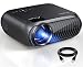 ELEPHAS Mini Projector, Full HD 1080P and 180" Display, 3600 Lux Portable Home Theater Projector with 50,000 Hours LED Lamp Life, Compatible with USB/HD/SD/AV/VGA Interfaces