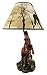 DWK Brown Stallion Horse Table Lamp W/Nature Print Shade