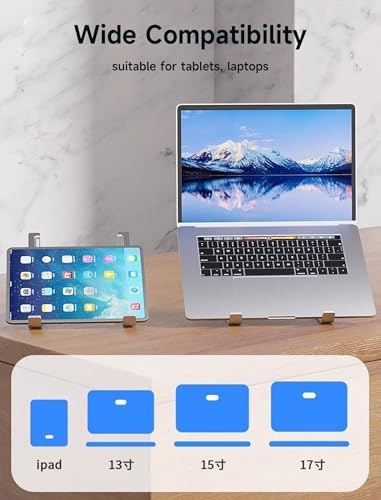 Generic Portable Laptop Stand, Adjustable & Ergonomic, Compatible with Laptops & iPads (10-15.6"), Silver - 5