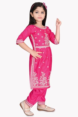 Image of NFashion Girls Printed design Rayon Anarkali Salwar Suit Set for girls