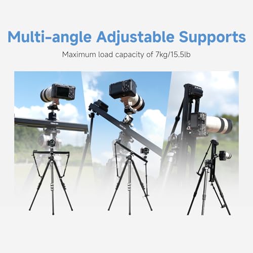 Image of Toprig Accsoon Camera Slider Support Arm (2 Pack) with C Clamps&Extendable Arms, Tripod stabilizer Support Rods, Aluminum Alloy Tripod Stability Arm for Motorized Camera Slider Stable Shooting-30inch