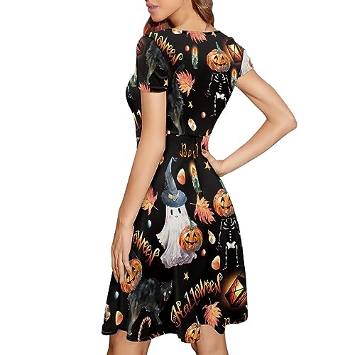 Image of Biyejit Women's Summer Casual Short Sleeve T-Shirt Swing Dress Crew Neck Plus Size S-4XL