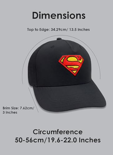 Image of Free Authority Official DC Comics Superman Embroidered Black Cap for Men & Women | Adjustable Closure