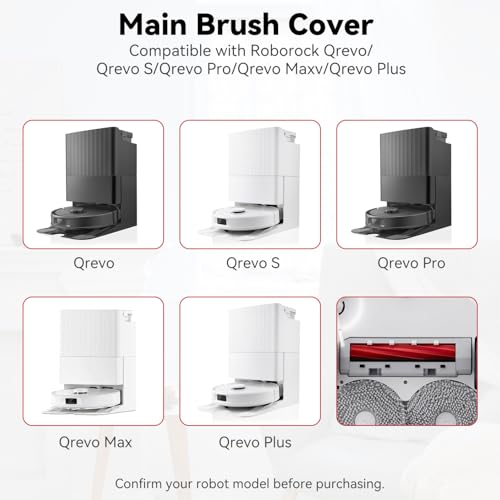Image of Replacement Brush Guards Covers Back Cover for Roborock Q Revo, Roborock Qrevo MaxV, Roborock Qrevo S, and Q Revo Pro Robot Vacuum Cleaner - Main Brush Holder Accessories Parts(White)