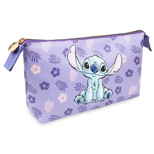 Disney Stitch Toiletry Bag Travel Makeup Storage Bag Vanity Bag Gift Idea for Girls Teens Women (Purple)
