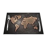 Photo Gallery rust world map set di 6 tovagliette in tessuto per tavolo da pranzo resistenti al calore, antiscivolo, lavabili in pvc, per casa, cucina, matrimoni, feste e feste Photo Gallery rust world map set di 6 tovagliette in tessuto per tavolo da pranzo resistenti al calore, antiscivolo, lavabili in pvc, per casa, cucina, matrimoni, feste e feste