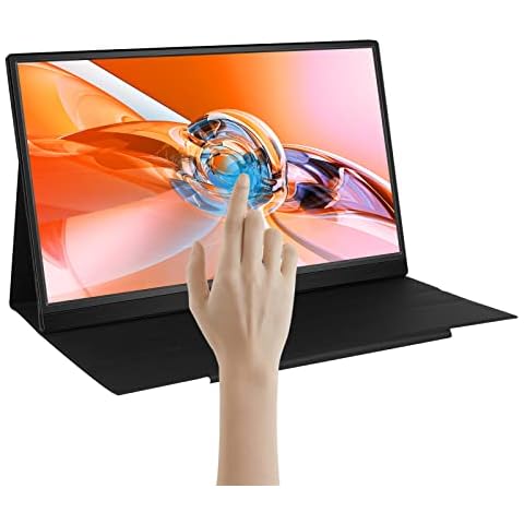 Kenowa 15.6 inch TouchScreen Portable Monitor, Full HD 1080p 100% sRGB IPS Screen Portable Display,5Ms,60Hz,PC 16:9,with Type-c,HDMI for Laptop/PC/Mac/Xbox/PS4/PS5/Switch/phone,Plug&Play Cover