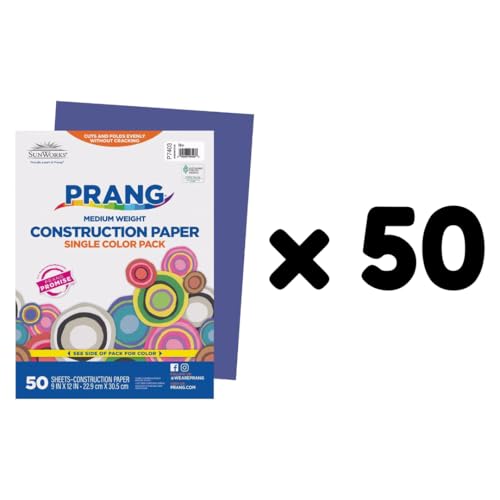Image of Prang Construction Paper, 9 inch x 12 inch, Blue, 50 /Pack, 1 Pack | Formerly SunWorks, P7403