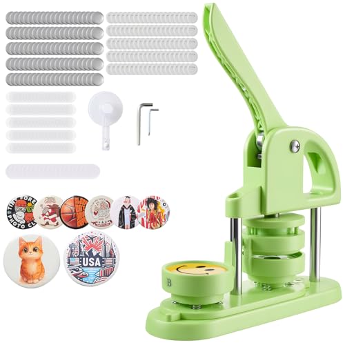 VEVOR Máquina para Hacer Insignias de 58 mm, Máquina para Fabricar Chapas 100 Juegos de Botones, Mango Ergonómico Reforzado, para Crear Insignias, Pines Personalizados, Llaveros, Chapas, Verde VEVOR Máquina para Hacer Insignias de 58 mm, Máquina para Fabricar Chapas 100 Juegos de Botones, Mango Ergonómico Reforzado, para Crear Insignias, Pines Personalizados, Llaveros, Chapas, Verde