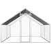 vidaXL Jaula Gallinero de Exterior de Acero Galvanizado 2.75x4x1.92m Aves Corral Habitáculos...