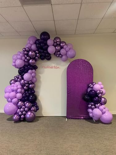 60Pcs Metallic Purple Balloons, 12Inch Metallic Dark Pastel Light Purple Lavender Confetti Balloons for Wedding Bridal Shower Baby Shower Birthday Party Decorations — view 5