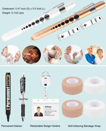 Meuut 15 Pcs Stethoscope Case Kits, Perfect Nurse Gift Include Stethoscope Case, Medical Scissors, Penlights With Batteries, Bandage Wraps, Badge Holders For Nurse Accessories For Work #TOP5