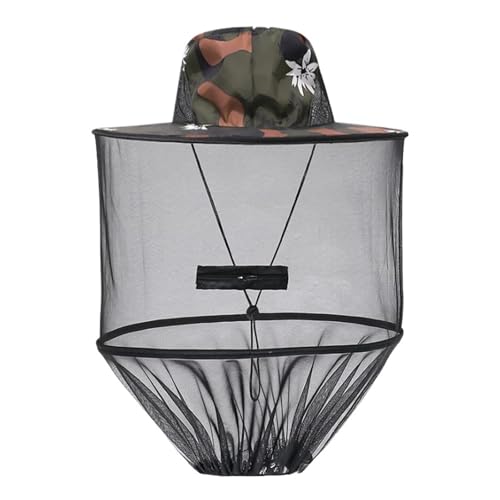 Sombrero mosquitera plegable con malla oculta para camping