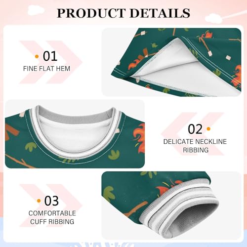 Fire Marshmallow Girls Dresses Long Sleeve Sweatshirt Dress for Girls Winter Toddler Casual A Line Dresses Size 2-8T3