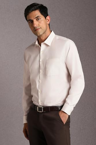Image of Louis Philippe Men's Slim Fit Easy to Iron Everyday wear Premium Cotton Full Sleeve Solid Formal Shirt