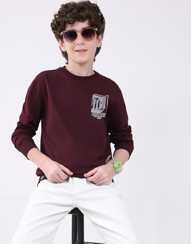 Image of Monte Carlo Boys Printed Regular Fit Round Neck Full Sleeve T-Shirt | Comfortable Kids wear | Fun Printed Style | Soft Cotton Casual Outfit | Full Sleeve T-Shirt for Boy's