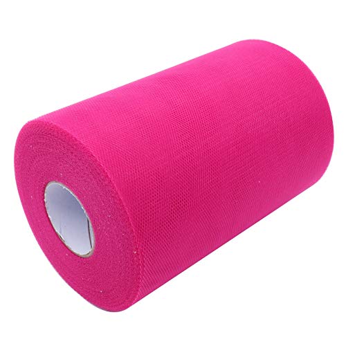15cm X 100yards(91,4 m) Rouleau de tulle Bobine de fil Crochet Tube Top Tutu fête Wraping Crafts mariée Jupe Robe de mariage Couture Artisanat Tissu Décoration de fête avec nœud en ruban Table nœuds
