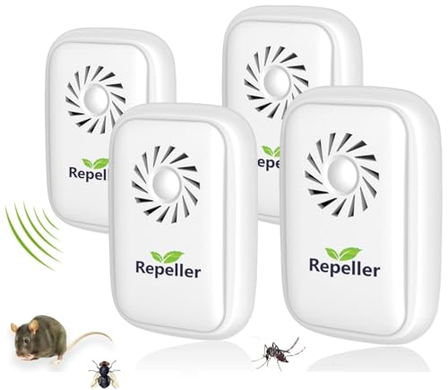 2025 Ultrasonic Pest Repeller Insect Repellent(4 Packs),Indoor Efficient Repelling for Roach, Rodent,Bugs, Mosquito,Spider, Ant,100% Safe,Electronic Plug in Pest Control