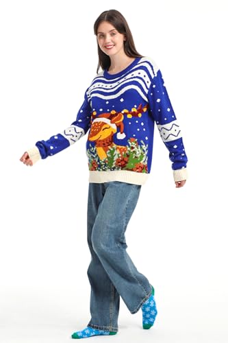 MGparty Light-Up Reindeer Oversized Christmas Sweater - Image 3